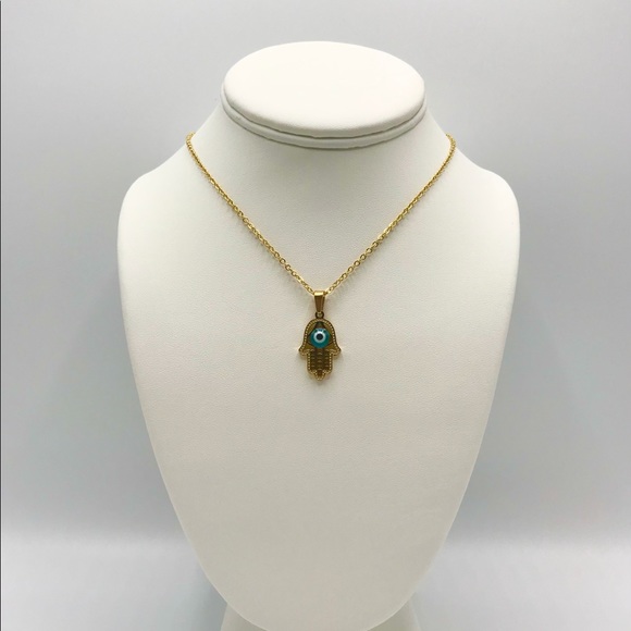 Evil Eye Necklace 🧿 Gold Plated Stainless Steel - Picture 6 of 8